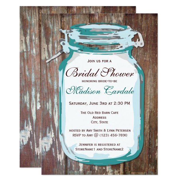 161353507210486647 Country Mason Jar Rustic Bridal Shower Invitations