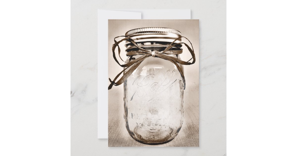 Country Mason Jar Rustic Invitation Blank Template | Zazzle