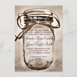 Country Mason Jar Rustic Wedding Invitations