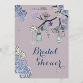 Country Mason Jars Floral Tree Bridal Shower Invitation (Front/Back)