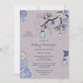 Country Mason Jars Floral Tree Bridal Shower Invitation (Back)