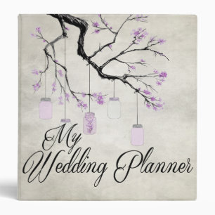 Country Mason Jars Lavender Wedding Planner Binder