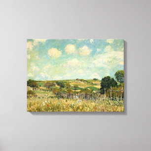 Country Meadow Landscape (by Alfred Sisley) Canvas Print