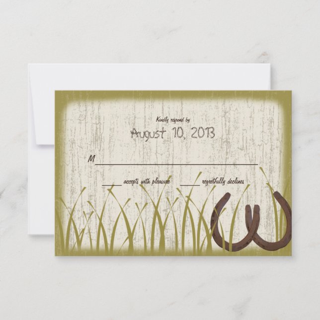 Country Meadow Rustic Wedding Response Card (Front)