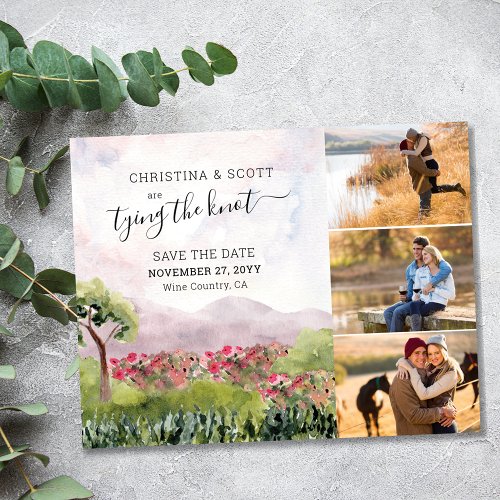 Country Meadow Watercolor 3 Photo Save The Date