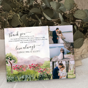 Country Meadow Wedding Watercolor Thank You Card