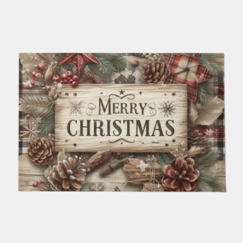 Country Merry Chrismas Doormat by ChristmasTimeByDarla at Zazzle