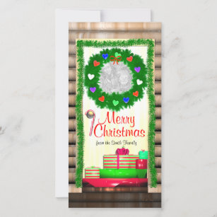 Country Merry Christmas Door Holiday Card