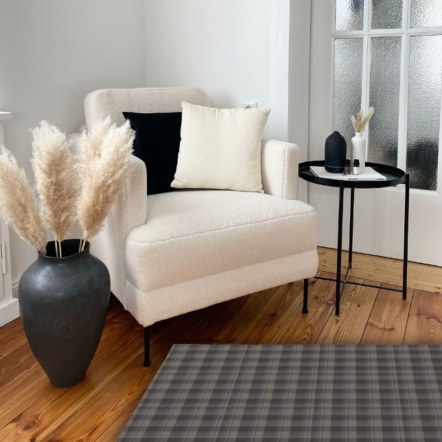 Country Modern Framhouse Grey Check Plaid Area  Rug (Country Modern Framhouse Grey Check Plaid Area Rug)