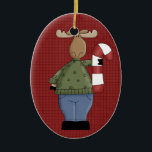 Country Moose Ceramic Christmas Ornament<br><div class="desc">Text can be added to this ornament to make a personalized holiday gift. If you need help,  just click on the contact link below to send the designer a personal detailed message.</div>