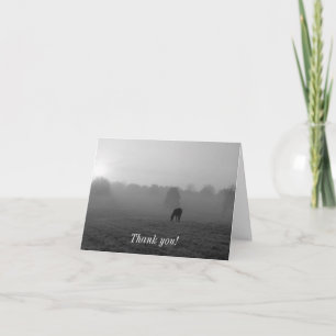 Country Morning Grayscale Thank You Card