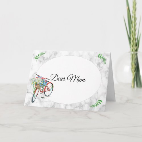 Country Mothers Day Watercolor Bike And Marble Card