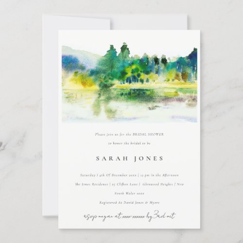 Country Mountain River Landscape Bridal Shower Invitation