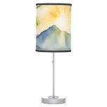 Country Mountain Sunrise Trees Table Lamp
