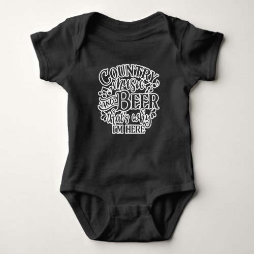 Country Music And Beer Country Music Graphic Baby Bodysuit