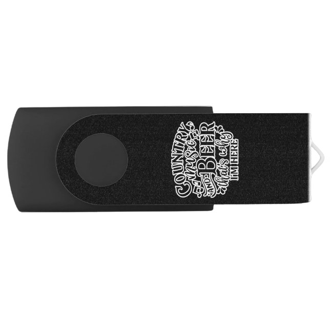 Country Music And Beer Country Music Graphic Flash Drive (Front)