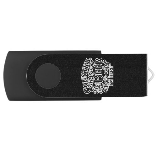 Country Music And Beer Country Music Graphic Flash Drive