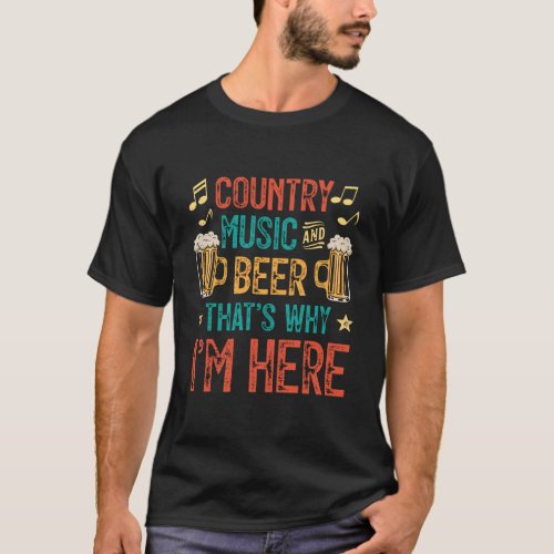 Country Music And Beer Gift Southern Western Music T_Shirt