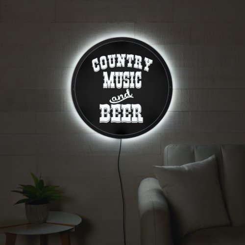 Country Music and Beer Man Cave LED Sign