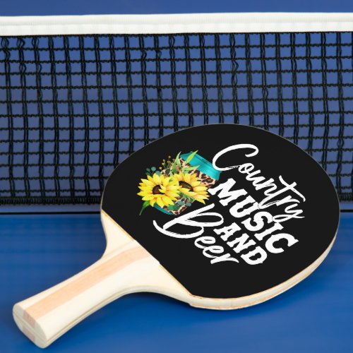 Country Music And Beer Ping Pong Paddle