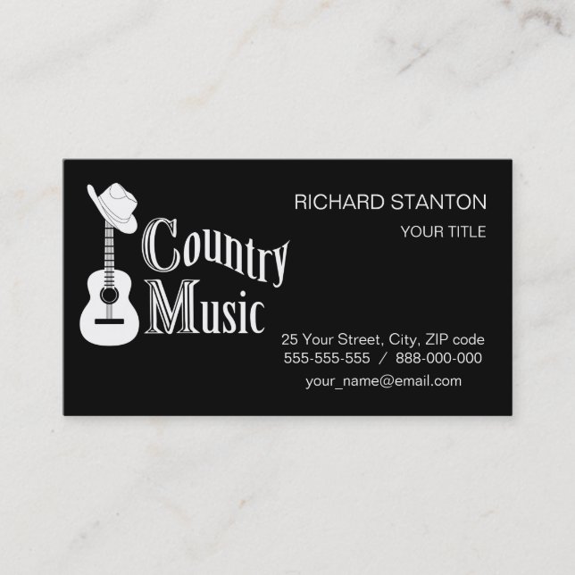 Country music business card (Front)