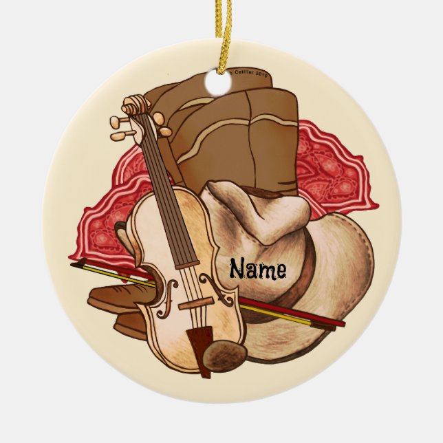 Country Music  Ceramic Ornament (Front)
