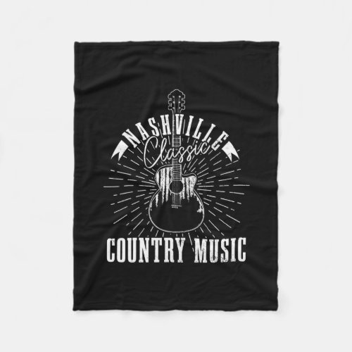 Country Music City Nashville Guitar Tennessee Fleece Blanket