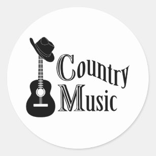 Country music classic round sticker