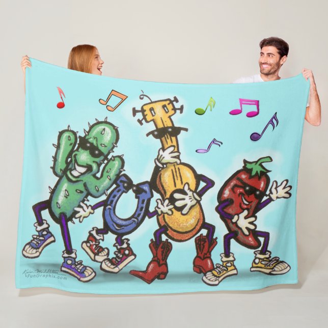 Country Music Dancing Fleece Blanket (In Situ)