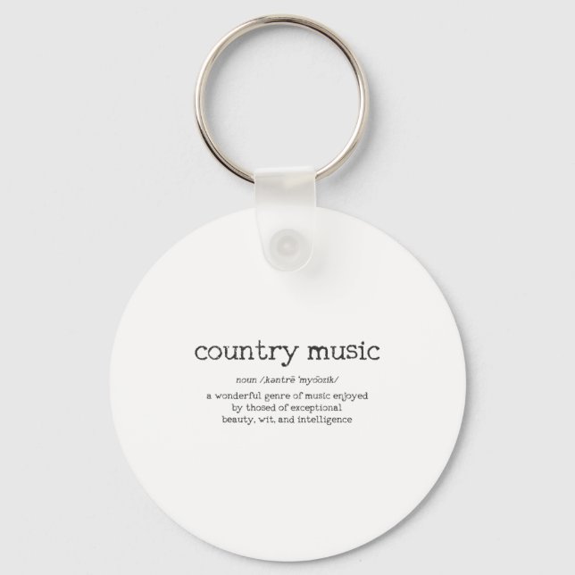 Country Music Definition Funny Saying Musician Gif Keychain (Front)