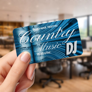 Country Music DJ Clear Business Cards