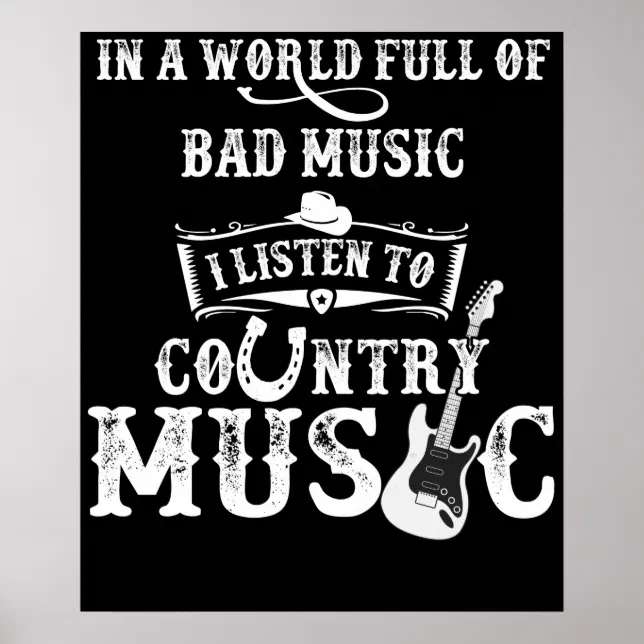 Country Music Gift Guitar Nashville Country Music Poster Zazzle