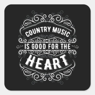 Country Music Gift Women Music Lover Country Music Square Sticker