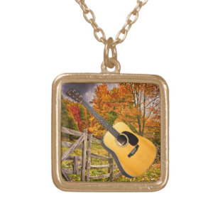 Country Music Guitar Charm Necklace