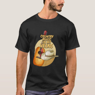 Country Music In My Veins Western Cowboy T-Shirt