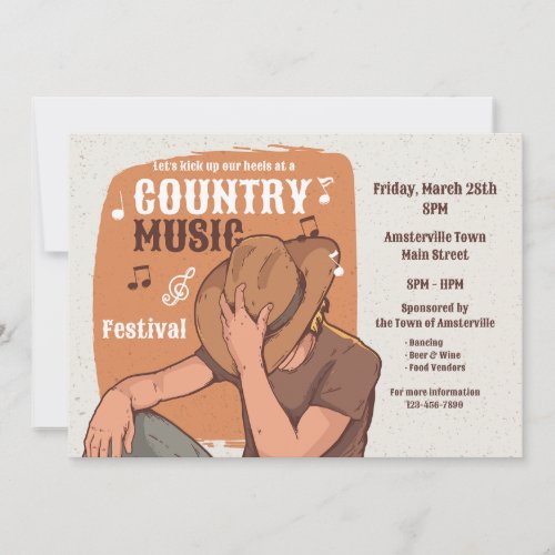 Country Music  Invitation