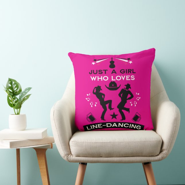 Country Music Line Dancing  Throw Pillow (Chair)
