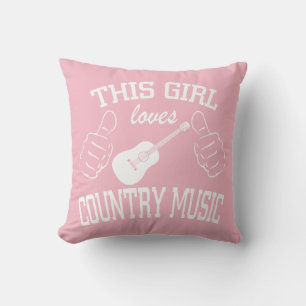 Country Music Lover This Girl Loves Country Music Throw Pillow