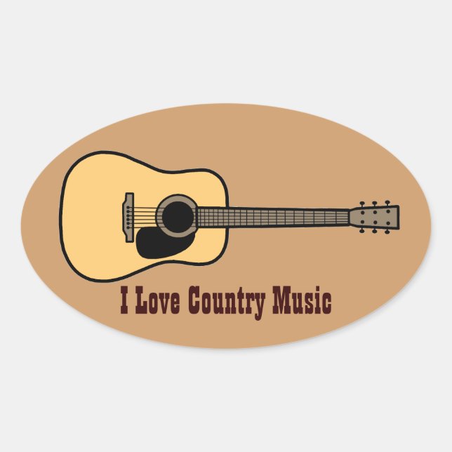 Country Music Oval Sticker (Front)