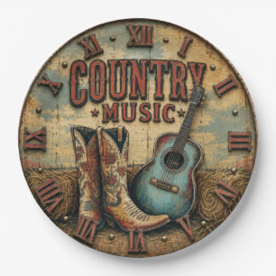Country Music Paper Plates