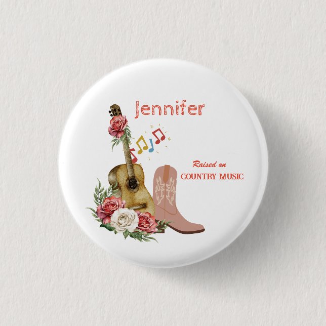 Country Music Personalized  Button (Front)