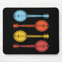 Country Music Retro Vintage Banjo Player Present Mouse Pad