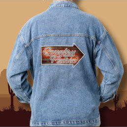Country Music Sign Blue Womens Denim Jean Jacket
