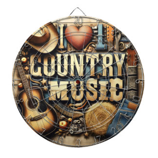 Country music themed yoga mat. dart board