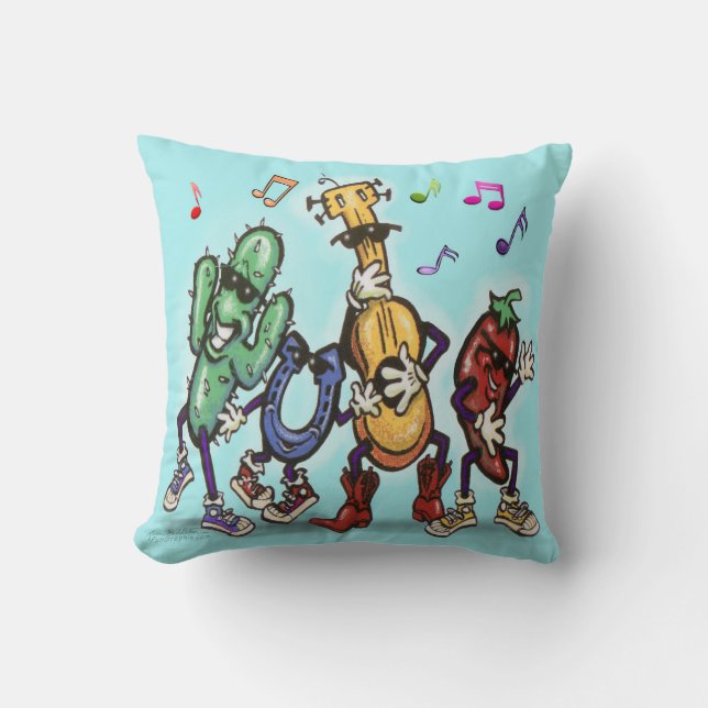 Country Music Throw Pillow (Front)