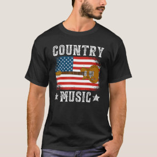 Country Music US Flag Guitar Patriotic Southern We T-Shirt
