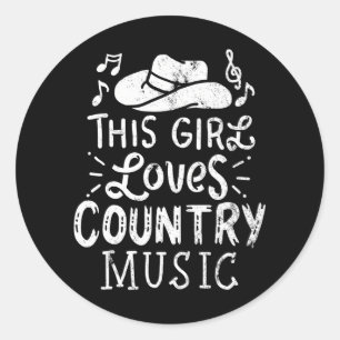 Country Music Western Hat Musician Classic Round Sticker
