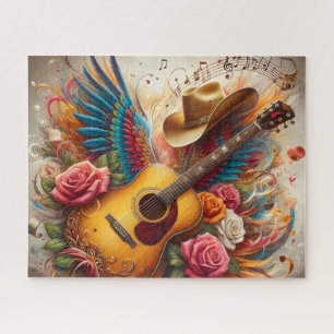 Country Music Wings Guitar Jigsaw Puzzle