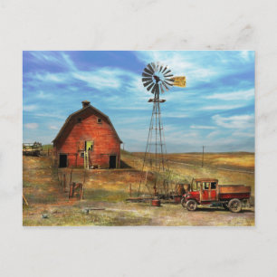 Country - ND - Dirt farming 1936 Postcard