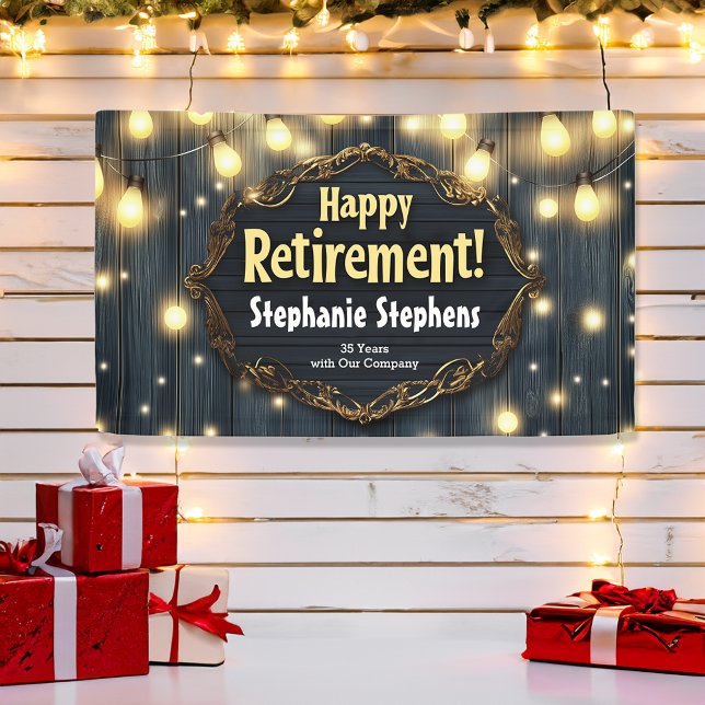 Country Night Light Custom Retirement Party Banner (happy retirement custom banner
)